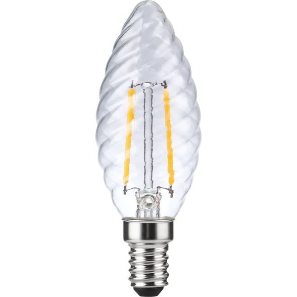 Product afbeelding van SPL E14 Kaarslamp Gedraaid 2W Flame Helder Dimbaar uitgeschakeld