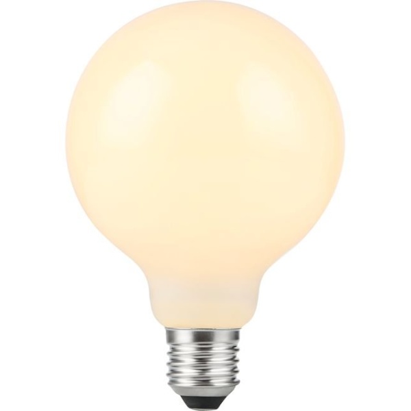Product afbeelding van SPL E27 Globe G95 4W Extra Warmwit Opaal Dimbaar aangeschakeld