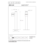 Maattekening Sokkellamp Modern Down Chroom Rond 50CM ARNE - Lucide