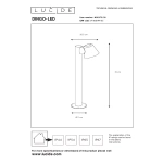 Technische tekening tuinsokkel modern 70 cm met maatvoering