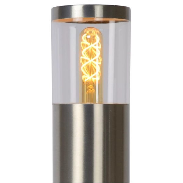 Detail kop van de Tuinsokkel 1 Lichts Modern Rond Chroom 49CM FEDOR - Lucide