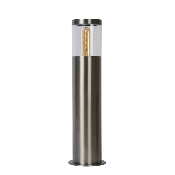 productfoto met lichtbron uit van Tuinsokkel 1 Lichts Modern Rond Chroom 49CM FEDOR - Lucide