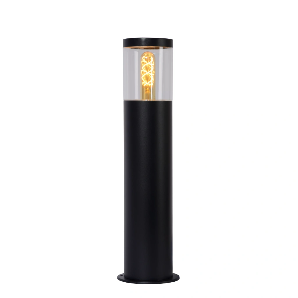 Productfoto met lichtbron Tuinsokkel 1 Lichts Modern Rond Zwart FEDOR - Lucide