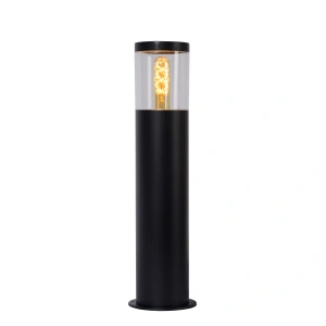 Productfoto met lichtbron Tuinsokkel 1 Lichts Modern Rond Zwart FEDOR - Lucide