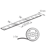 maattekening Dimbare LED Strip RGB 120 LEDs/m 12VDC IP65 5M - Kanlux