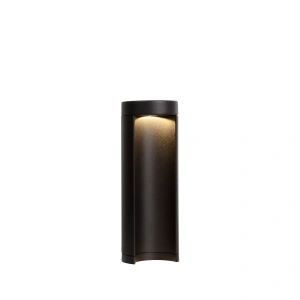 Productfoto van Sokkellamp Modern Zwart Rond 25CM COMBO - Lucide aangeschakeld