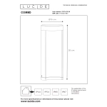 Maattekening van Sokkellamp Modern Zwart Rond 25CM COMBO - Lucide
