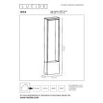 Maattekening Sokkellamp Modern Rechthoek Antraciet 60CM GOA - Lucide