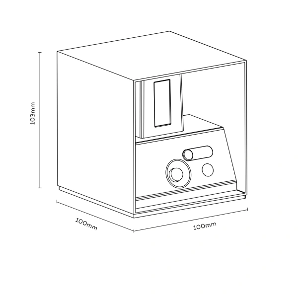 maattekening van Calex Outdoor Up and Downlight - Oplaadbaar - Zwart