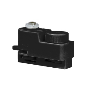 Foto van pendeladapter in het zwart voor een 1 fase rail systeem