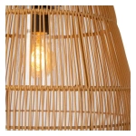 close up lamp aan: Scandinavische Hanglamp Rond Naturel NERIDA - Lucide