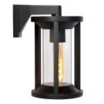 zijkant: Moderne buiten Wandlamp Cilinder Zwart CADIX - Lucide