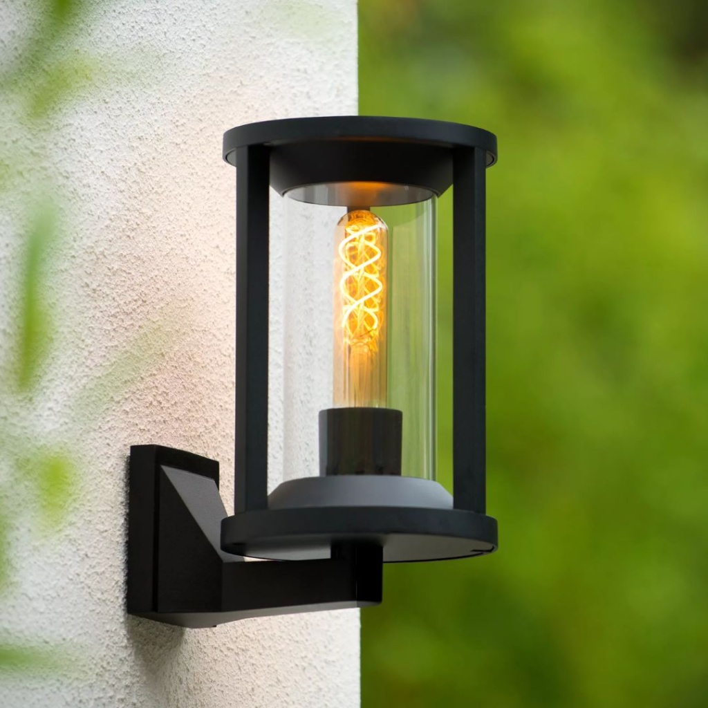 Moderne buiten Wandlamp Cilinder Zwart CADIX - Lucide