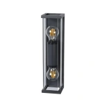 lamp uit: Moderne Buiten Wandlamp Rechthoek Zwart CLAIRE - Lucide
