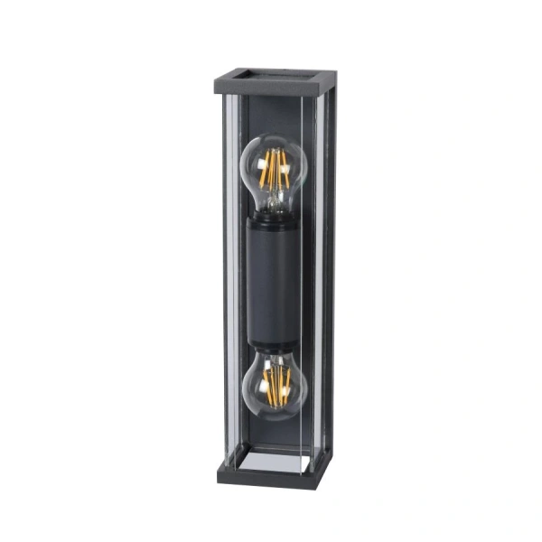lamp uit: Moderne Buiten Wandlamp Rechthoek Zwart CLAIRE - Lucide