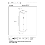 maattekening: Moderne Buiten Wandlamp Rechthoek Zwart CLAIRE - Lucide