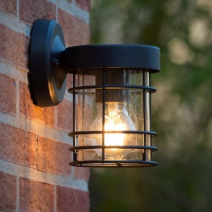 Moderne Buiten Wandlamp Cilinder Zwart KEPPEL - Lucide