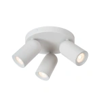 voorkant lamp aan: Moderne Plafondspot 3 Lichts Rond Wit PUNCH - Lucide