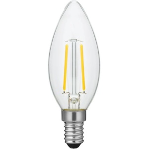 voorkant lamp uit: SPL E14 Kaarslamp 2W Extra Warmwit Helder Dimbaar