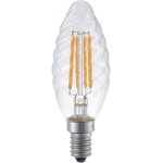 voorkant lamp uit: SPL E14 Fila Kaarslamp 4W Flame Helder Gedraaid Dimbaar
