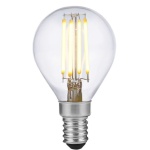 voorkant lamp aan: SPL E14 Fila Kogellamp 4W Extra Warmwit Helder Dimbaar