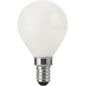 voorkant lamp uit: SPL E14 Fila Kogellamp 4W Extra warmwit Opaal Dimbaar