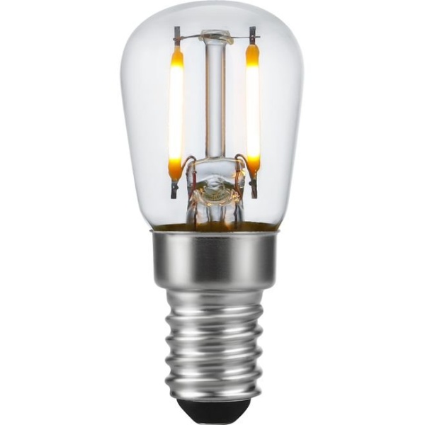 voorkant lamp aan: SPL E14 Fila Buislamp Pygmy 1.5W Extra Warmwit Helder