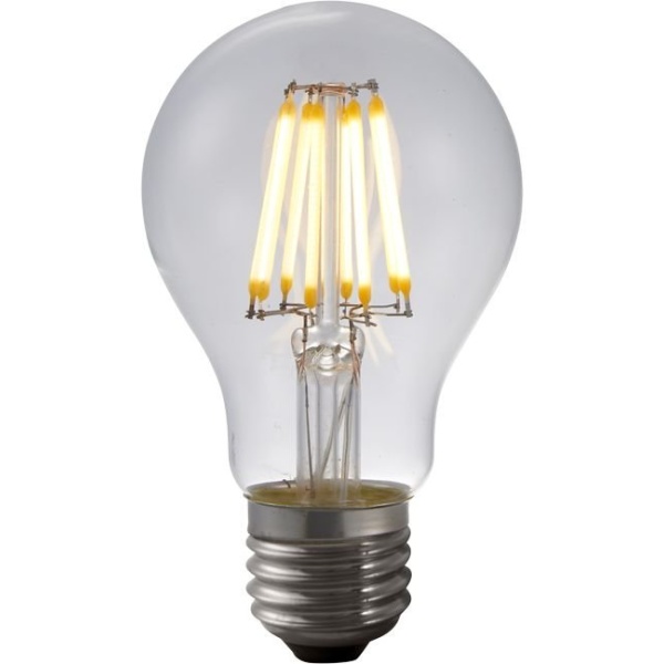 voorkant lamp aan: SPL E27 Fila Peerlamp 6.5W Extra Warmwit Helder Dimbaar