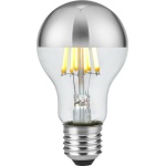 voorkant lamp aan: SPL E27 Fila Peerlamp Kopspiegel Zilver 6.5W Extra Warmwit Dimbaar