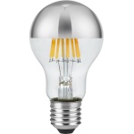 voorkant uit: SPL E27 Fila Peerlamp Kopspiegel Zilver 6.5W Extra Warmwit Dimbaar