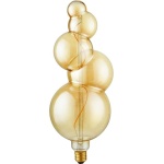 voorkant lamp uit: SPL E27 Fila XXl Bubble 4W Flame Goud Dimbaar