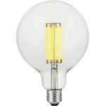 voorkant lamp aan: SPL E27 Globe 125 7W Flame Helder Dimbaar
