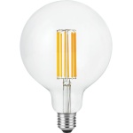 voorkant lamp uit: SPL E27 Globe 125 7W Flame Helder Dimbaar