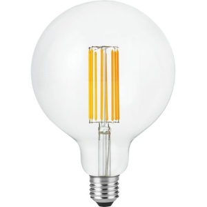 voorkant lamp uit: SPL E27 Globe 125 7W Flame Helder Dimbaar