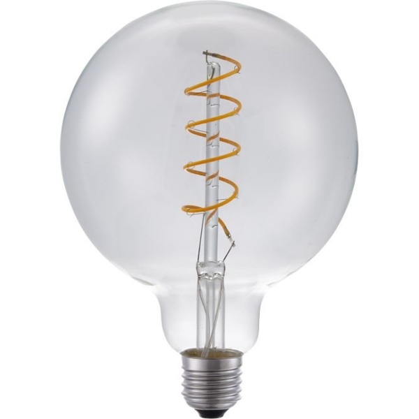 voorkant lamp uit: SPL E27 Globe AX 4W Flame Helder Dimbaar