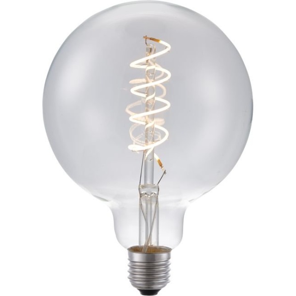 voorkant lamp aan: SPL E27 Globe AX 4W Flame Helder Dimbaar