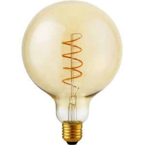 lamp voorkant uit: SPL E27 Globe AX 4W Flame Gold Dimbaar