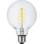voorkant lamp aan: SPL E27 Fila Globe Spiraal 4.5W Flame Helder Dimbaar