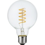 voorkant lamp uit: SPL E27 Fila Globe Spiraal 4.5W Flame Helder Dimbaar