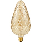 voorkant lamp uit: SPL E27 Fila XXL PINE CONE 4W Flame Goud Dimbaar