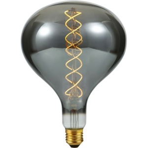 voorkant lamp aan: SPL E27 Fila XXL FLEX 6W Flame Smoke Dimbaar