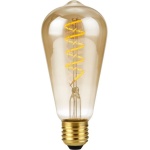 voorkant lamp aan: SPL E27 Edison Lamp AX 4W Flame Goud Dimbaar