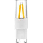 voorkant lamp uit: SPL G9 buislamp 2W Warmwit 360° Helder Dimbaar