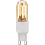 lamp aan: SPL G9 Fila Buislamp 3W Flame Goud Dimbaar