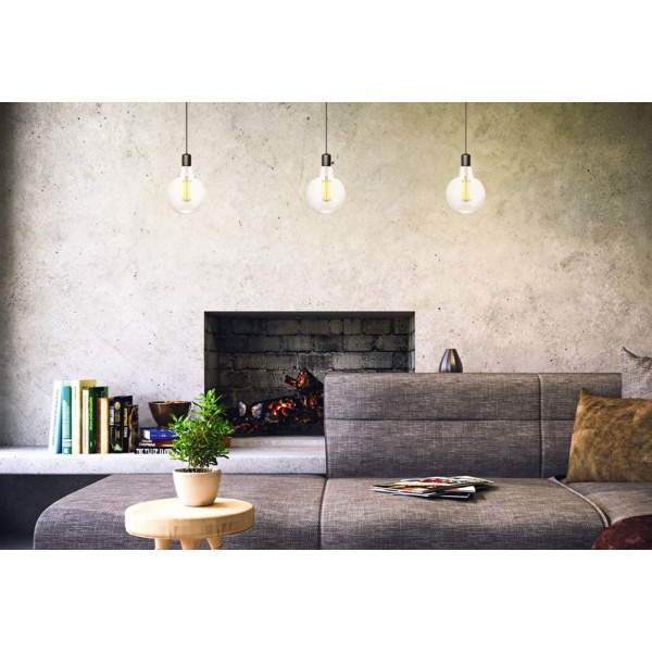 Sfeerbeeld van 3x SPL E27 Globe 125 L 6W Extra Warmwit Helder Dimbaar