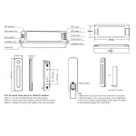 maattekening en handleiding voor montage van Afstandsbediening set voor LED verlichting Enkelkleurig 5-36V 40-288W