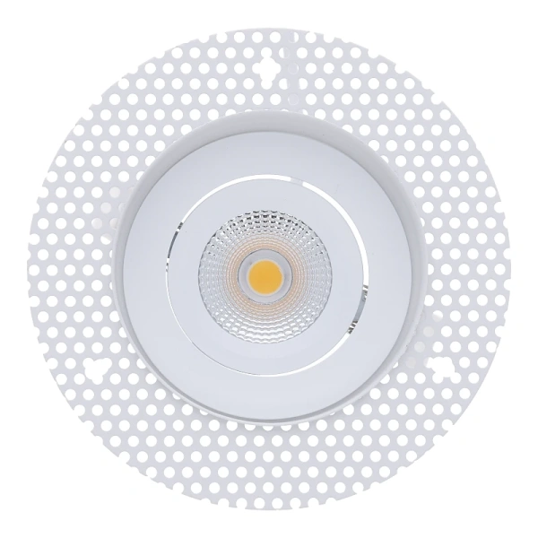 Wit trimless stucframe voor inbouwspot rond 75-80mm