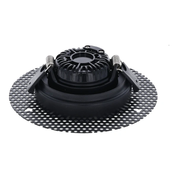 Trimless stucframe zwart voor inbouwspots rond 75-80 mm