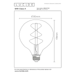 Lucide Fila E27 Globe 95 7W warmwit maattekening