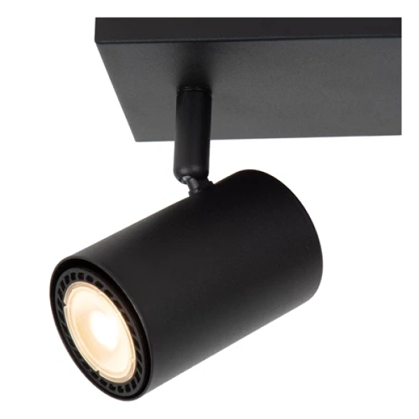 Zwarte metalen plafondspot met GU10 fitting Lucide AMIGO